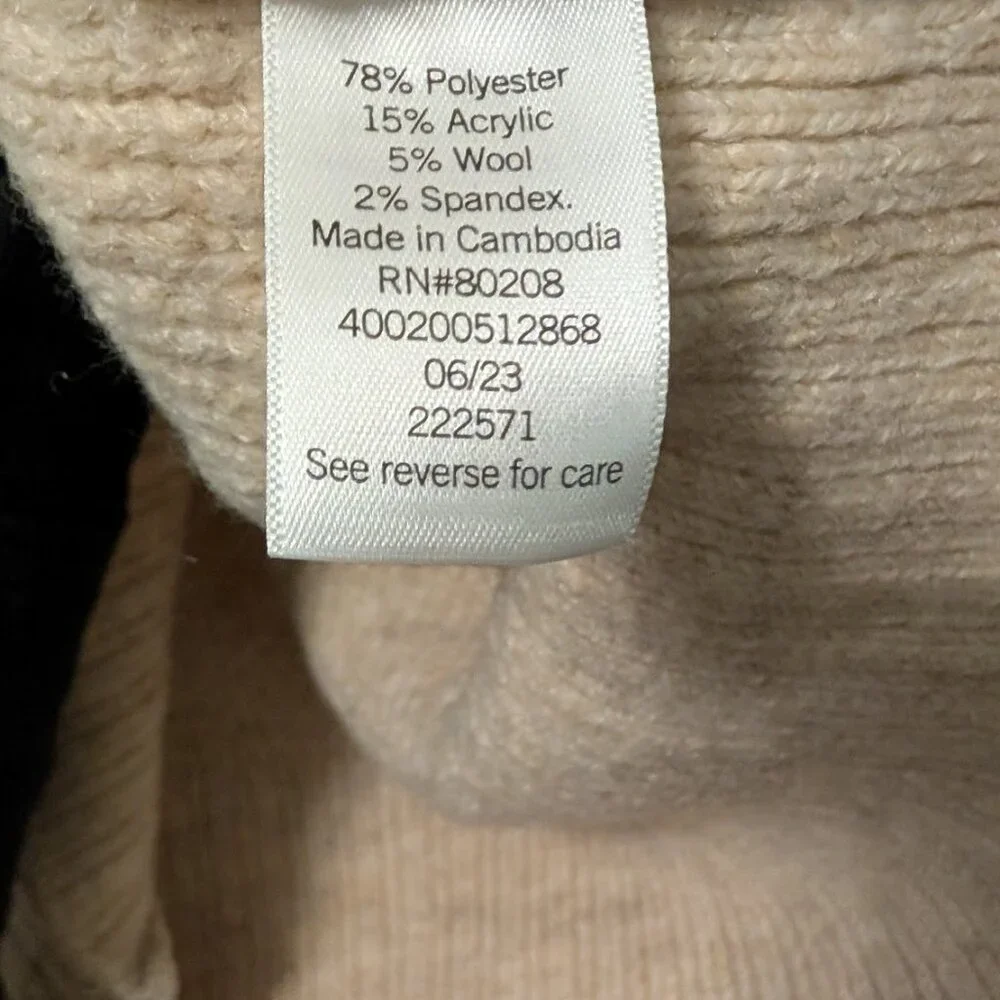 SO Goods for Life Beige Textured V-Neck Sweater | Size S